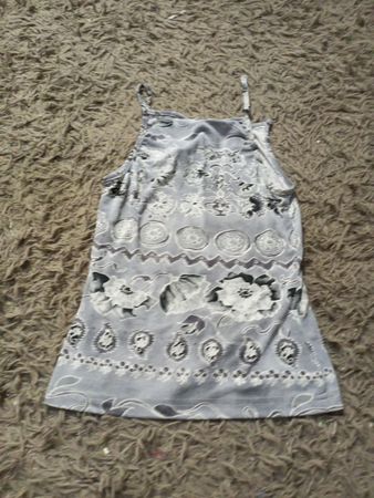 Wrapper Graues Blumenmuster Spaghetti-Träger Top