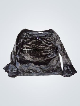 Überprüfen Sie dies von Lindex Mädchen Schwarzes Samtoberteil