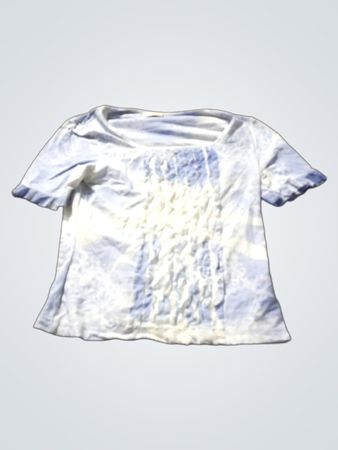 Via Appia Damen Blau & Weiß Bedrucktes T-Shirt