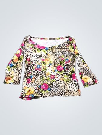 Bolero Floral Leopard Print Long Sleeve Top