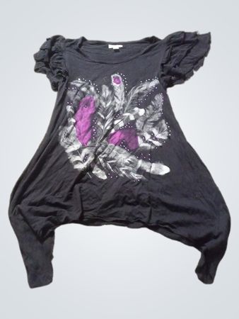 Orchestra France Schwarzes T-Shirt mit Grafikdruck