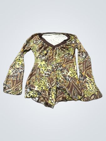 Kemal Women's Long Sleeve Paisley Print Top
