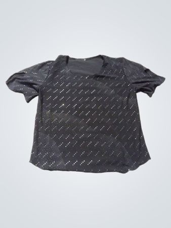 Schwarze Bluse mit Strassverzierungen
