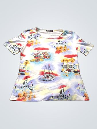Trois Rond T-Shirt mit tropischem Druck