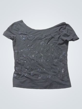 FUEGO WOMAN Schwarzes Glitzer-Top