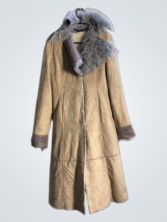 Shearling Coat with Fur Collar