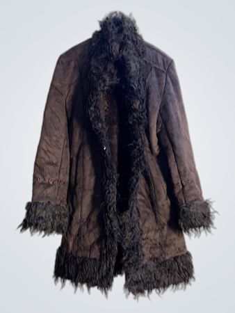 Manteau en fausse fourrure marron Yendi