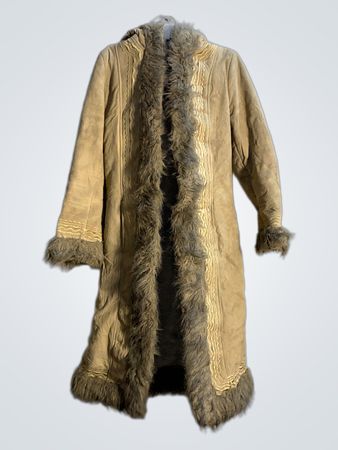 Tan faux fur trim coat