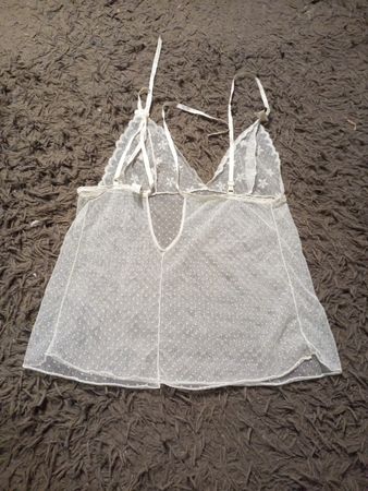 Weißes Spitzen-Babydoll-Top