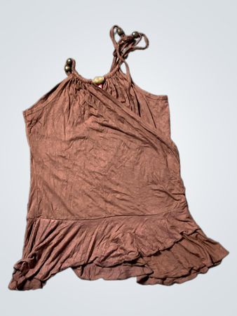 JIRGAO Damen Braun Rüschensaum Camisole