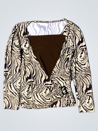 Langärmliges Top mit Zebra-Muster