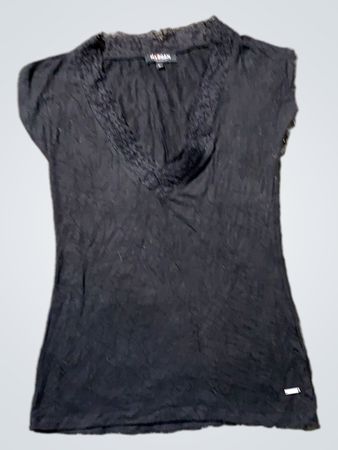 Morgan Black Lace Trim V-Neck Top