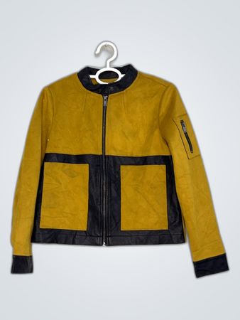 Yellow and Black Leather Jacket
