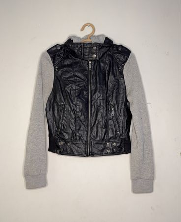 Guess Leather Vest with Gray Sweater