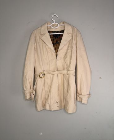 Manteau beige en cuir Wilson