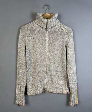 Cardigan tricot à col roulé zippé ESPRIT