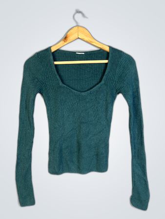 Teal Long Sleeve Knit Sweater
