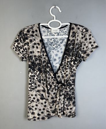 Wallis Printed Wrap Blouse