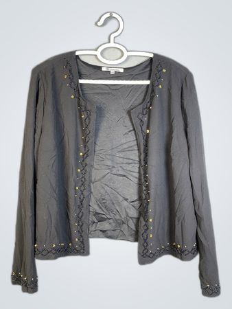 U Collection Gray Embellished Cardigan