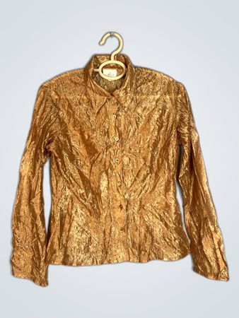 C. Moudeau Metallic Gold Blouse