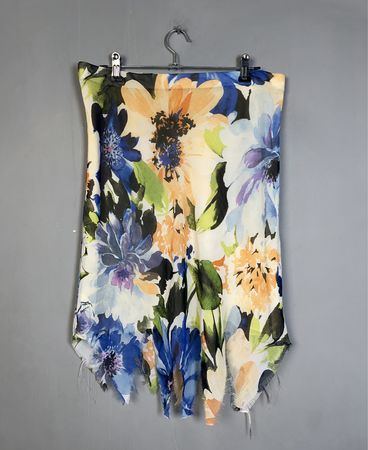 Floral Print Cropped Strapless Blouse