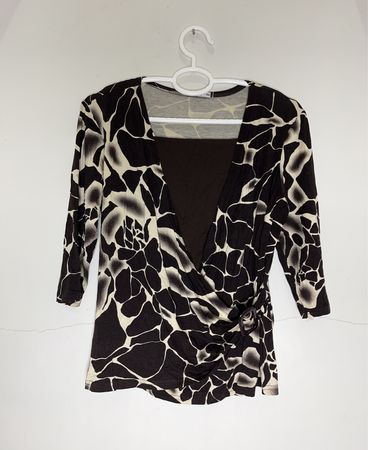 Maxim Printed Animal Wrap Blouse