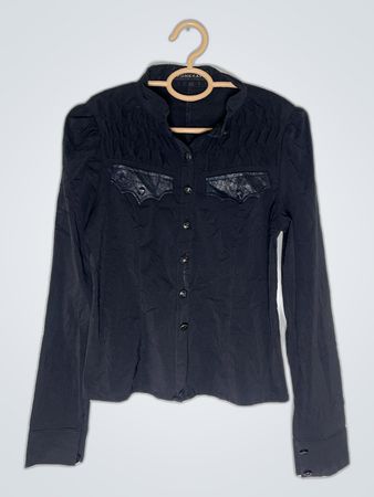 Punk Rave Black Ruffle Blouse