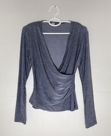 Machin Chose Paris Grey Wrap Blouse