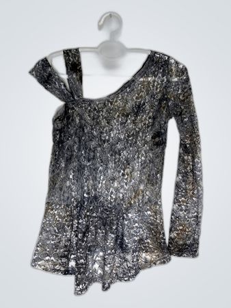 Asymmetrical Sheer Lace Blouse