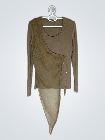 Sandwich Draped Long Sleeve Blouse