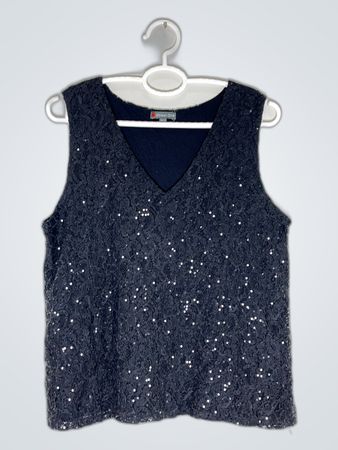 Street One Black Sequined Sleeveless Top