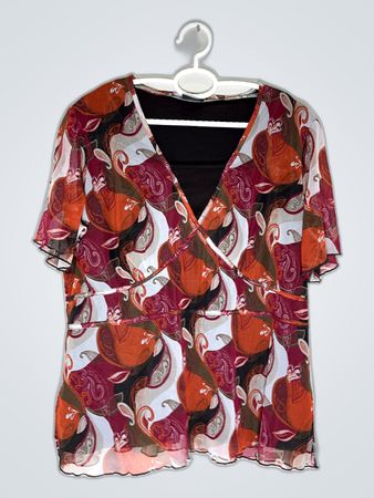 Grandioso Printed Wrap Blouse