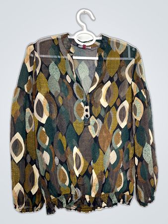 City Printed Sheer Blouse