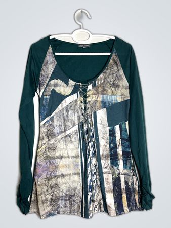 Clara Viti Abstract Print Long Sleeve Blouse