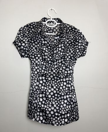 Montanan Paris Printed Polka Dot Blouse