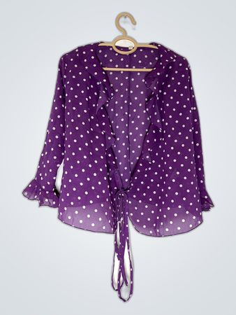 Purple Polka Dot Printed Blouse