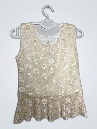 Sleeveless Lace Ruffle Blouse