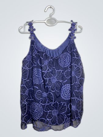 Blue Floral Tank Top