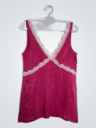 Pink Lace-Trimmed Camisole