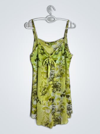 X-Mail Green Floral Sleeveless Dress