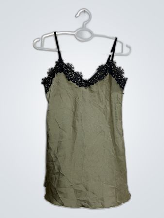 Olive Green Lace Trim Camisole