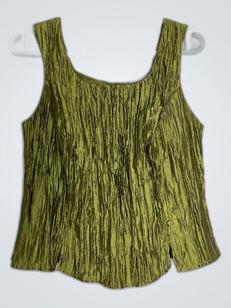 Green Pleated Tank Top