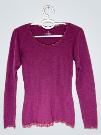 C 100% Wolle Größe Klein Langarmshirt