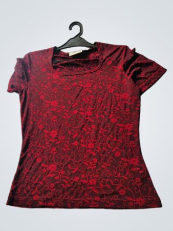 QS CLOTHING Rotes Blumenmuster Top