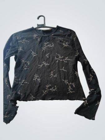 Hennes Collection Schwarzes Floral Langarmoberteil