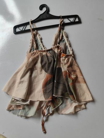 Camouflage Print Ruffle Trim Camisole