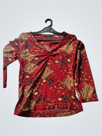 Sa. Hara Rote Blumenmuster Bluse