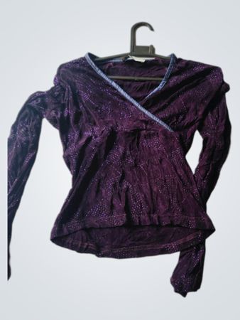 SIMON-JEFFREY COLLECTION Purple Textured Long Sleeve Top