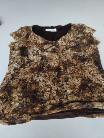 SPORT COLLECTION Damen Braunes Tierdruck-Top