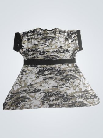 Damen Blumendruck-Top mit schwarzen Akzenten
